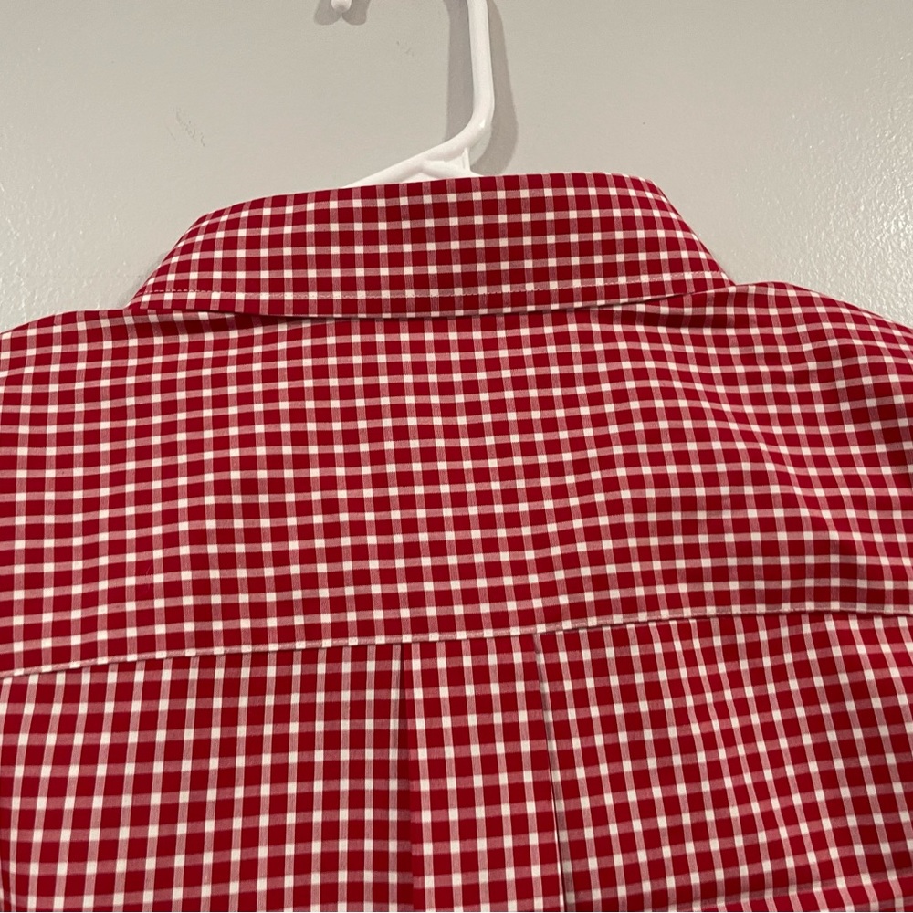 Jos. A Bank Red Gingham Button Down Long Sleeve Shirt Large L - Picture 4 of 6